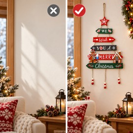 Wooden Christmas Hanging Ornament for Holiday Décor – Colorful Festive Decoration for Christmas Tree, Wall and Home