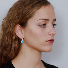 Teardrop Hook Earrings for Women Fashion Hypoallergenic Jewelry 925 Sterling Silver, Sterling Silver, Cubic Zirconia