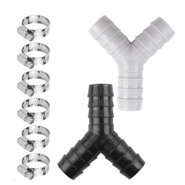 Wmzjnljy 2pcs Y-Type Washing Machine Hose Connectors Washing Machine Waste Pipe Connector with 16-27mm Hoses for Universal Drain Hose Connector Compatible with 6 Hose Clamps(Z118-2)