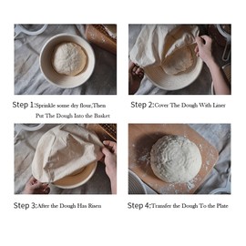 6pcs 5" Banneton Proofing Basket Round Bread Brotform with Liner Eco-Friendly Natural Rattan for Professional & Home Bakers