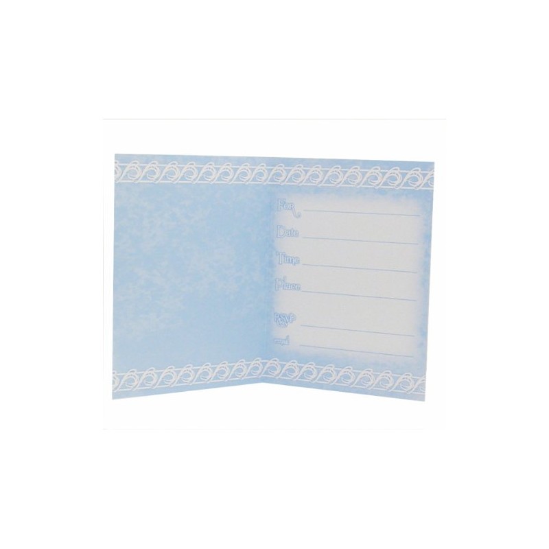 Blue Dove Cross Invitations with Envelopes – Pack of 8