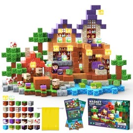 Magnetic Blocks 120PCS Enchanted Forest | STEM Educational Building Toys for Kids Age 3+, Creative Stacking Construction Set with 0.8in Magnet Cubes, Birthday Gift for Boys & Girls