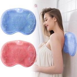 Qukiy Silicone Bath Massage Cushion with Suction Cup, Shower Foot Scubber Brush Foot Bath Mat Scrubber, Anti-Slip Exfoliating Dead Skin Massage Pad Lazy Wash Feet Bathroom Mat-Assorted Color