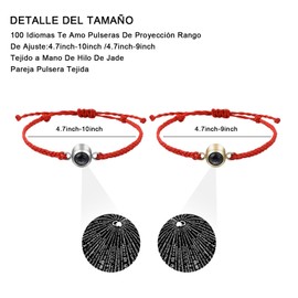 SUNSH Couple Bracelet, Couple Relationship Bracelet, Fern Love Bracelet, I Love You 100 Language Projection Bracelet, Gift for Boyfriend/Girlfriend/Wife/Husband/Couple, Valentine's Day/Birthday, 2