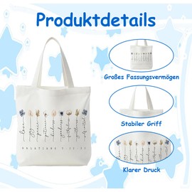 Yoljun Christian Tote Bag, Bible Galatian Shopping Bag, Aesthetic Inspired Fabric Bag Printed, Cotton Bag with Flowers, Christian Gifts for Women, Christians, Girlfriends, Family