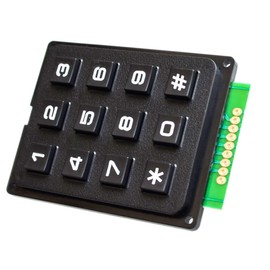 CANADUINO® 3x4 Array Matrix Keypad, Hard Keys, Black