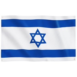 Runesol Israel Flag, 3ft x 5ft, 4 Brass Grommets, Blue and White Israeli Star of David Jewish Flag, Hanging Country National Hexagram Flag, Independence Day, Yom Ha'atzmaut, Inside, Outside, Banner