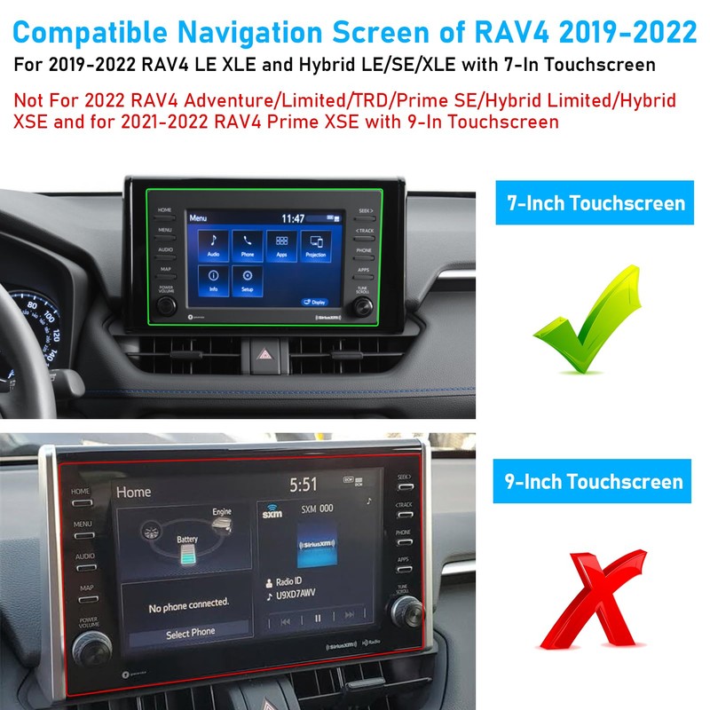 TTCR-II Compatible with 2019-2022 Toyota RAV4 LE XLE Screen Protector,