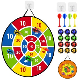 29 Inches Dartboards-Outdoor-Double Sided Kids Dart Board Set - Boys Toys Double Sided Dartboards with 20 Sticky Balls, Large 29-Inch Board,Gifts for 4 5 6 7 8 Year Old Boy Girl and Adult