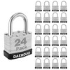 DAERDUO 24 Pack 40 mm (1-9/16") Keyed Alike Laminated Padlocks