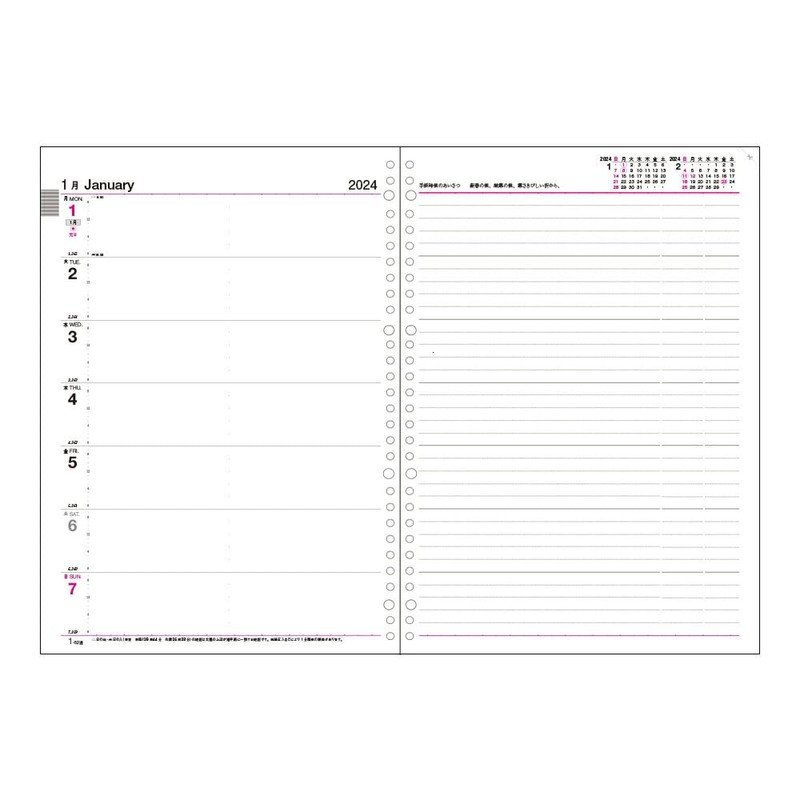 Collect C-4657 2024 Diary Leaf (For Week Diary) 1 Week