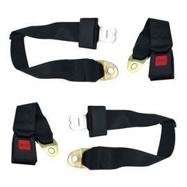 Universal Seat Belt for Golf Cart, Go Kart,UTV, EZGO, Yamaha, Club Car,2 Point Adjustable Belts,54-Inch (2 Pcs Black)