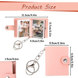 1 Piece Mini Photo Key Ring Mini Photo Album Key Ring with Photo Gift Photo Album Keyring with Photo Book for Family, Friend, Couples, Friends