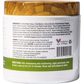 RAW SUGAR, Healing Power, Mascarilla Reparadora para Cabello, con Aceite de Aguacate, Plátano, Leche de Coco y Agave, Prensado en Frío, Vegano, Libre de Sulfatos, Parabenos y Siliconas, 340 g
