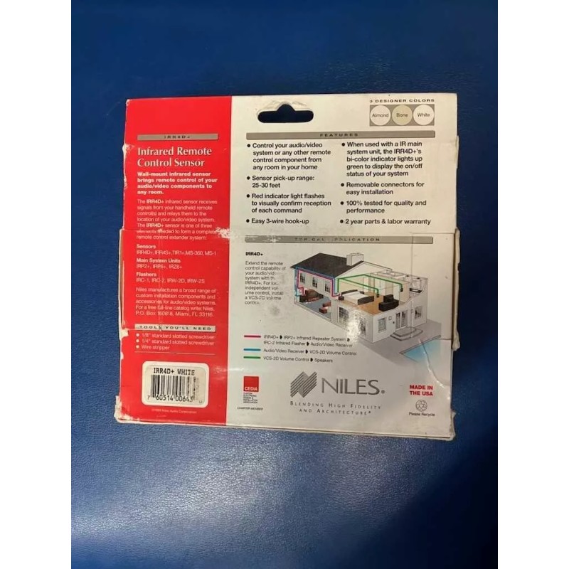 Niles® IRR4D+ Wall-mount IR Sensor (White)