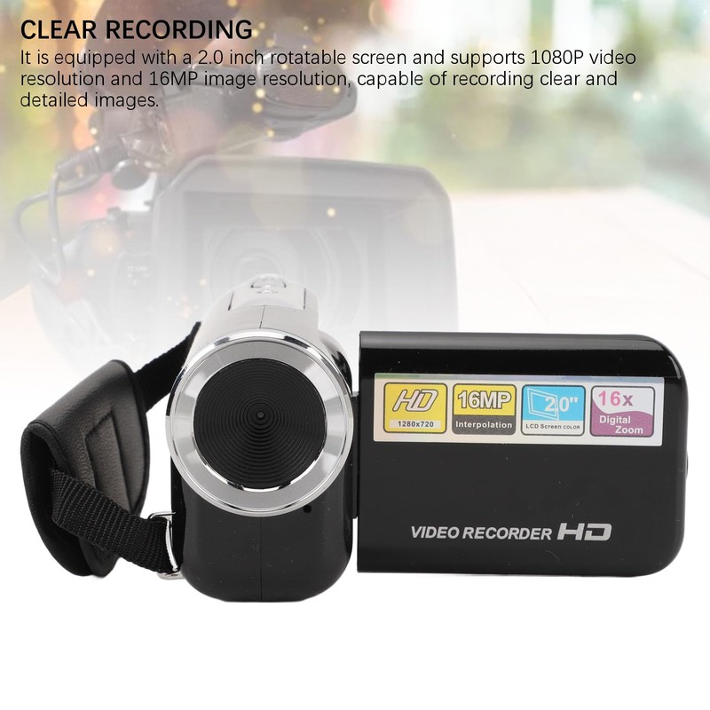 Denash Video Camera Camcorder, 16MP 1080P 16X Digital Zoom Digital