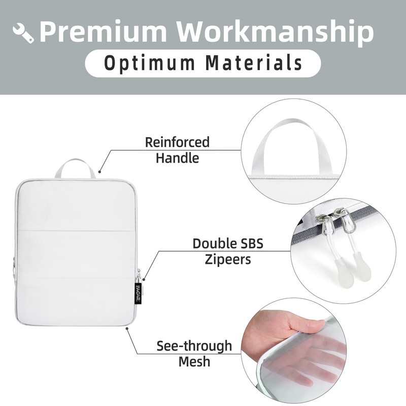 BAGAIL 5 Set/6 Set Ultralight Compression Packing Cubes Travel Accessories