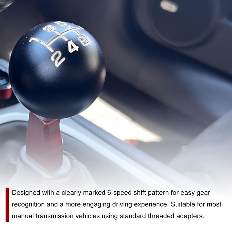 6 Speed Weighted Aluminum Shift Knob 3/8"-16 Thread