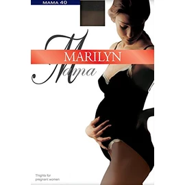 Marilyn transparent Maternity Tights with special gussets around the abdominal area, 40 denier, size 40 (L), Beige (visone)