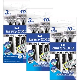 KR Kai EX3 Besty EX3 Bestie 10 x 3 Set (30 Pieces) for Men, Razor, Shaving, Shaving
