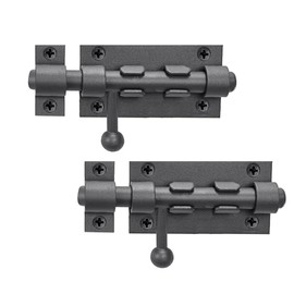 4 Inch Slide Barrel Bolt Latch Door Slide Lock, Solid 304 Stainless Steel Gray Bolt Lock, Thickened Heavy Duty Gate Latches for Wooden Fence Metal Gate Yard Shed Warehouse Cabinet Window (2 Pack)