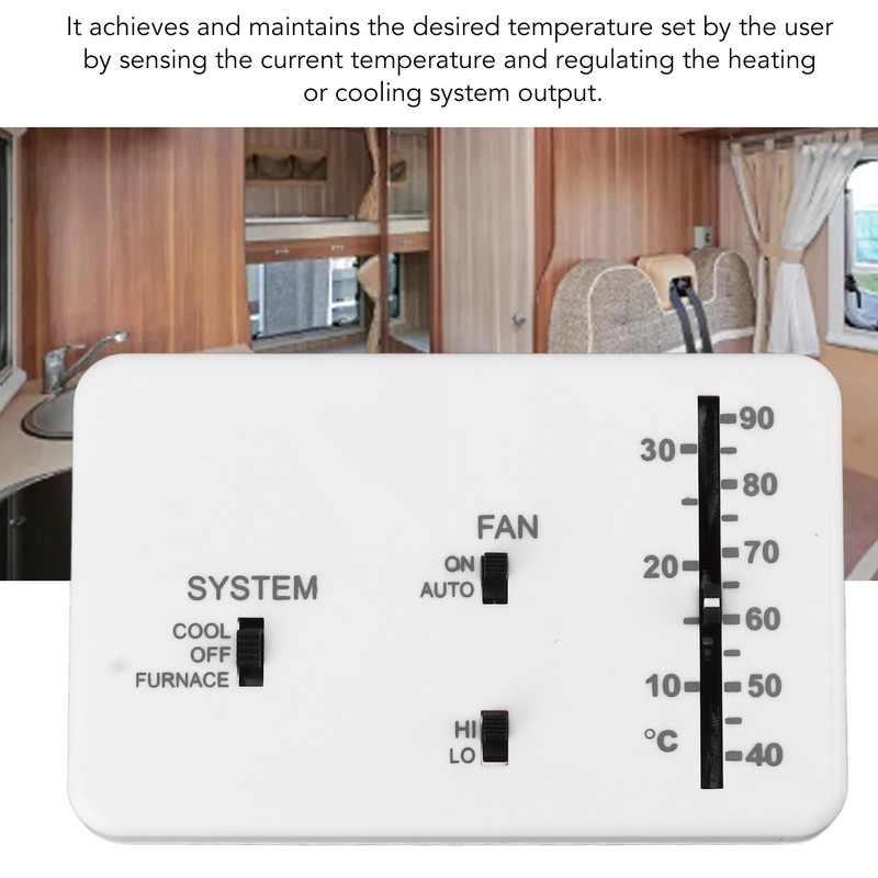 RV Thermostat, Settable Heat and Cool Temperature Controller with Remote