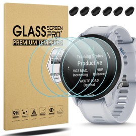 Suoman 4+6 Pack for Garmin Forerunner 955 Screen Protector + Charger Port Protector, [Anti-Scratch] Tempered Glass for Garmin Forerunner 955/955 Solar Screen Protector