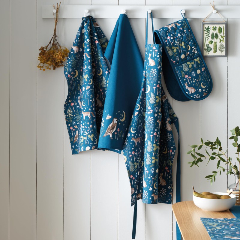 Catherine Lansfield Enchanted Twilight Animals Cotton 50x70cm Kitchen Tea Towel
