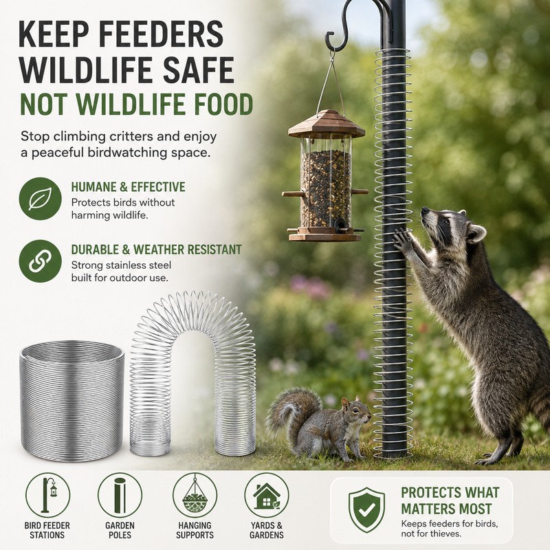 2-Pack Squirrel Barrier Springs for Bird Feeders – Metal Wrap-Around