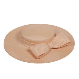 Khaki Wide Brim Fascinators Hats for Women Lady Formal Occasion Kentucky Cap Wedding Cocktail Tea Party Church Derby Flat Top Hat with Big Bowknot