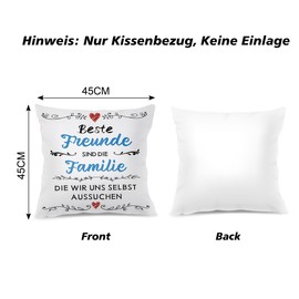 Komoke Kissenbezug Bester Freund - Personalisiertes Geschenk für Männer & Freunde - Geburtstagsgeschenk-Idee mit Spruch (45x45 cm) - Hochwertiges Zierkissen für Beste Freunde (Geschenk für Freund)