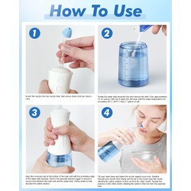 Electric Neti Pot Nasal Irrigation System – 300ml Cordless Sinus Rinse Machine for Adults & Kids, Nose Wash Bottle with 3 Tips for Nasal Care