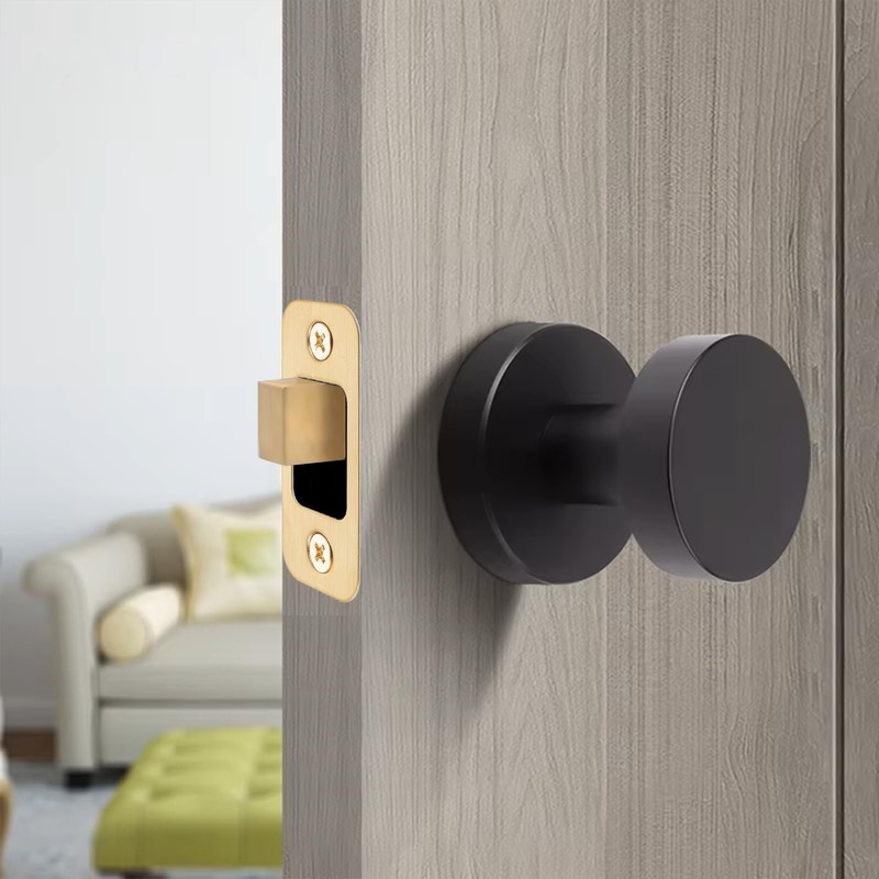 NICENEEDED 2 Pack Round Corner Deadbolt Strike Plate, Solid Brass