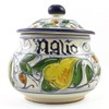 Hand Painted Italian Ceramic Garlic Jar Venezia - Handmade in