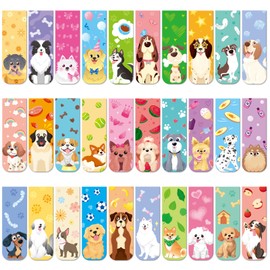 MWOOT 30 Pieces Cute Dogs Magnetic Bookmarks,Dog Bookmark Puppy Magnet Page Markers, Creative Book Clips for Book Lovers, Students, Reading Supplies (30 Styles, 2x6 CM)