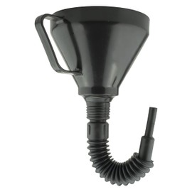 Fuel Funnel with Fine Mesh Filter and Handle for Easy Refilling - Thick Plastic Fuel Funnel for Petrol, Diesel, Oil, Ad-blue, Water, Screen Wash (Black Flexible Funnel)