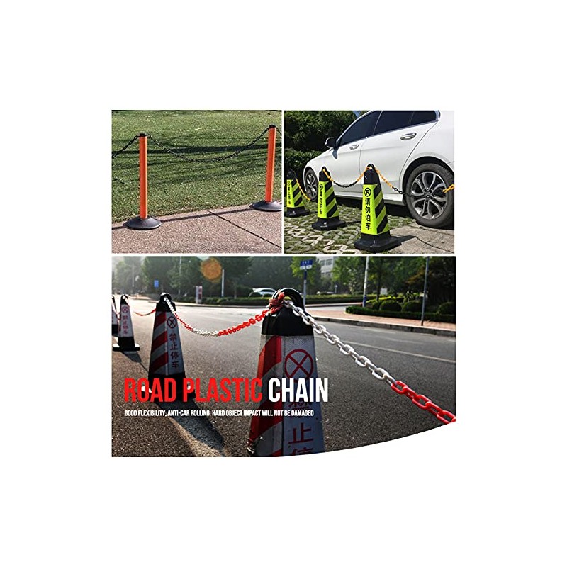 HATOOLHA® Plastic Link Chain, Plastic Safety Chain Barrier Road Warning