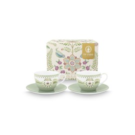 Pip Studio Lily&Lotus Light Green Cup with Saucer 280 ml Set 2