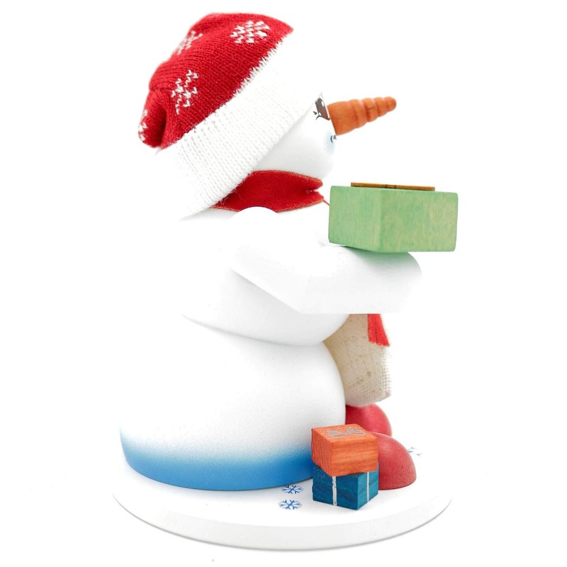 Kuhnert Ore Mountains Wood Art Incense Burner, Incense Figurine, Snowman,