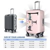 Spandex Travel Luggage Cover Cute Pink Suitcase Protector Bag,Black Letter