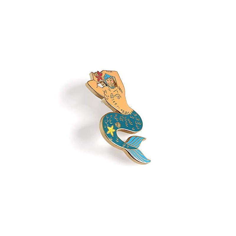 Pinsanity Blue Merman Enamel Lapel Pin