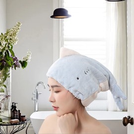 JK Home Towel Cap, Hair Cap, For Adults, Hair Dry Towel, Hair Turban, Absorbent, Quick Drying, For Bathing, Facial Washing, Bath Supplies, Sea, Pool, Stylish, Whale