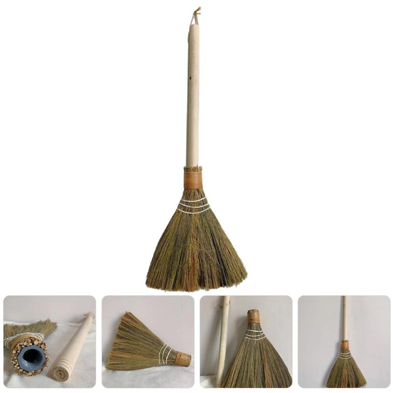 Alipis Straw Soft Broom Detachable Handle Hand Broom Rustic Farmhouse