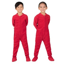 Footed Pajamas - Bright Red Toddler Fleece One Piece - Toddler - XLarge (Fits 3'7-3'9")