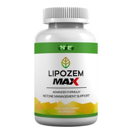 N E Lipozem Max Vegan Food Supplement, 60 Capsules, Keto Support, Boost Energy, Weight Support, Gluten Free