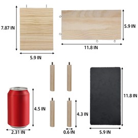 JWIZYOTR Wooden Hamster Platform with Double Ramp, Hamster Climbing Platform for Cage with Heat Storage Slate Stone for Hamsters Guinea Pigs Gerbils Mice Chinchillas (Medium, 11.8 × 5.9 Inches)