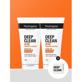 (Advance tube clip) Neutrogena Deep Clean Acne Foaming Cleanser 150gx2 / (증튜브클립)뉴트로지나 딥클린 아크네 포밍 클렌저 150gx2