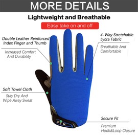 Kids Cycling Gloves Full Finger Gel Padded Anti Slip Value Pair, Bike Gloves Girls Boys Junior Good Grip Breathable for MTB BMX Dirtbike Ridding Sport Outdoor(S,Navy)