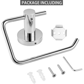 Toilet Paper Holder, Premium 304 Stainless Steel Paper Towel Holder, Toilet Paper Roll Dispenser Bathroom 5.5" TP Holder for Kitchen Washroom (Chrome)