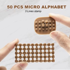 DIYOOHOMY Letter Stamps for Clay, Alphabet Number Pottery Stamp Set Ceramic Polymer Clay Tools Small Press Fondant Embosser Letter Stamps DIY Cookie Cutters